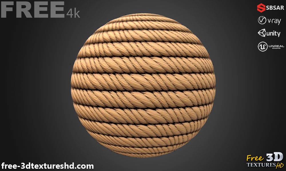 Matériau tissu de corde PBR Texture 3D Téléchargement gratuit Substance haute résolution Sbsar