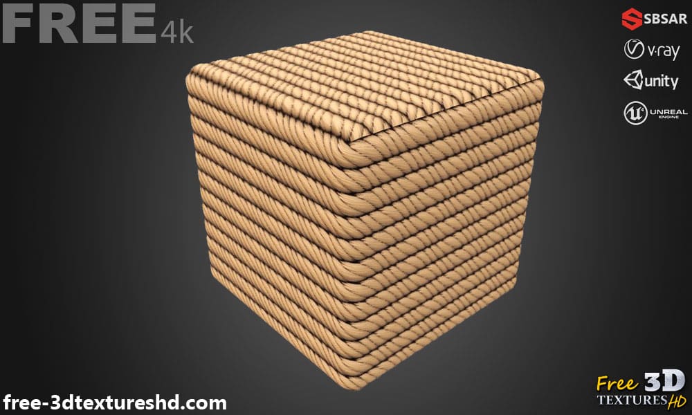 Matériau tissu de corde PBR Texture 3D Téléchargement gratuit Substance haute résolution Sbsar