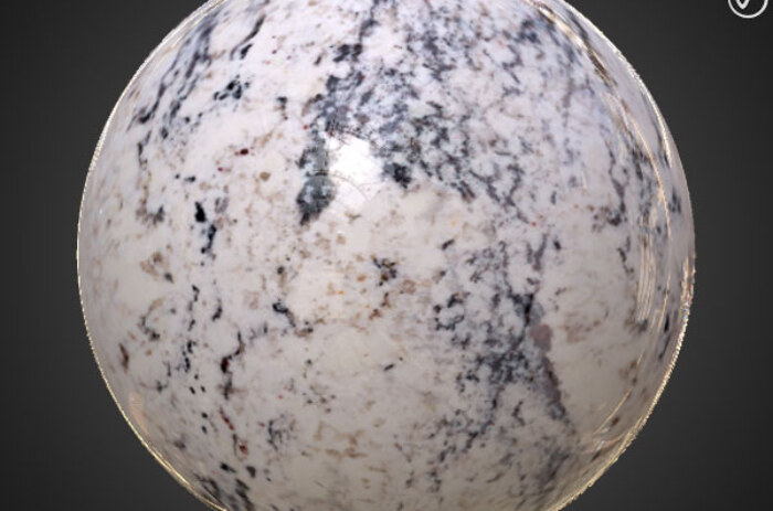 Téléchargement gratuit de texture PBR en marbre de granit blanc 4K haute résolution pour Unity, Unreal Engine et Vray