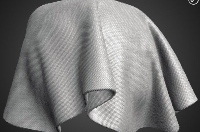 Tissu à armure toile gris blanc PBR Texture 3D Téléchargement gratuit Haute résolution Substance SBSAR Unity Unreal Vray