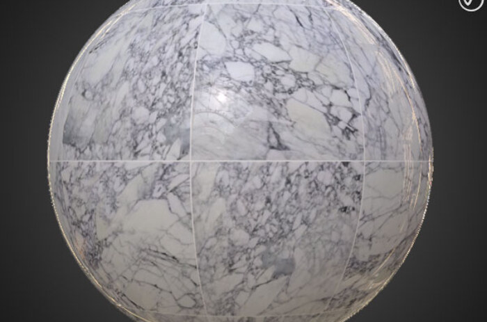 Téléchargement gratuit de texture de carrelage de sol en marbre blanc SBSAR PBR 4K haute résolution pour Unity, Unreal Engine et Vray