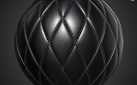 Black Diamond Leather Double Stitch Substance SBSAR 3D Texture PBR Free Download 4K High Resolution for Unity, Unreal Engine, and Vray