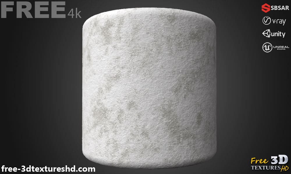 Mur de plâtre sale sans couture, substance SBSAR, texture PBR 3D, téléchargement gratuit 4K haute résolution pour Unity, Unreal et Vray