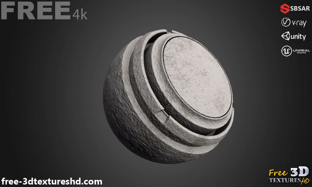 Mur de plâtre sale sans couture, substance SBSAR, texture PBR 3D, téléchargement gratuit 4K haute résolution pour Unity, Unreal et Vray