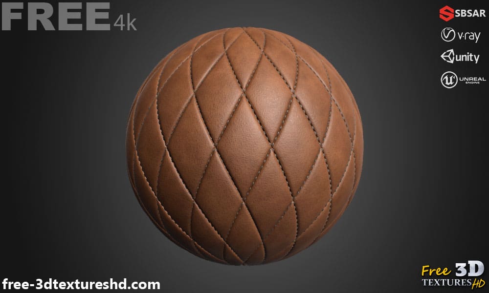 Texture 3D SBSAR de cuir naturel PBR Téléchargement gratuit 4K haute résolution pour Unity, Unreal Engine et Vray