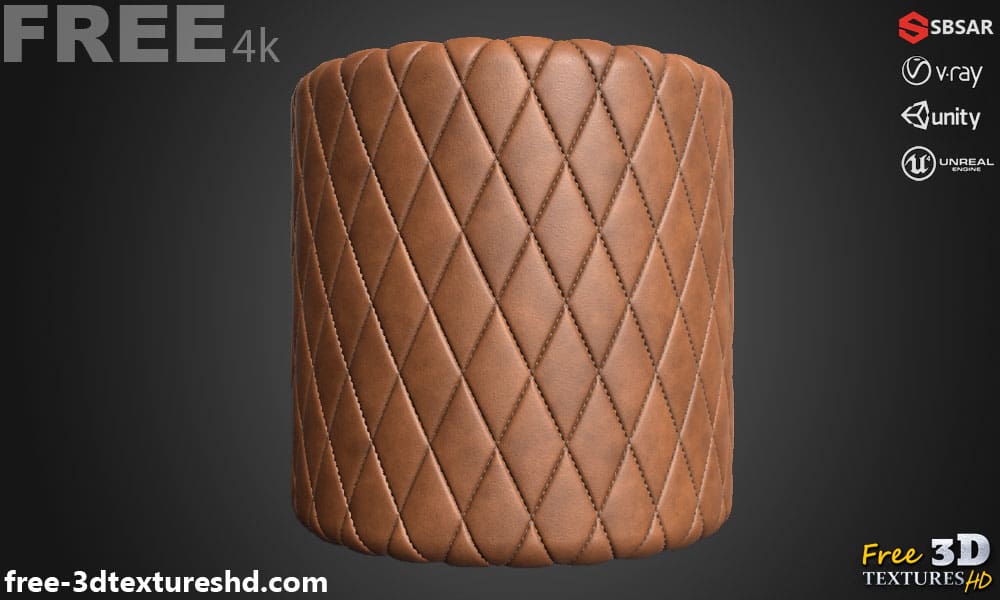 Texture 3D SBSAR de cuir naturel PBR Téléchargement gratuit 4K haute résolution pour Unity, Unreal Engine et Vray
