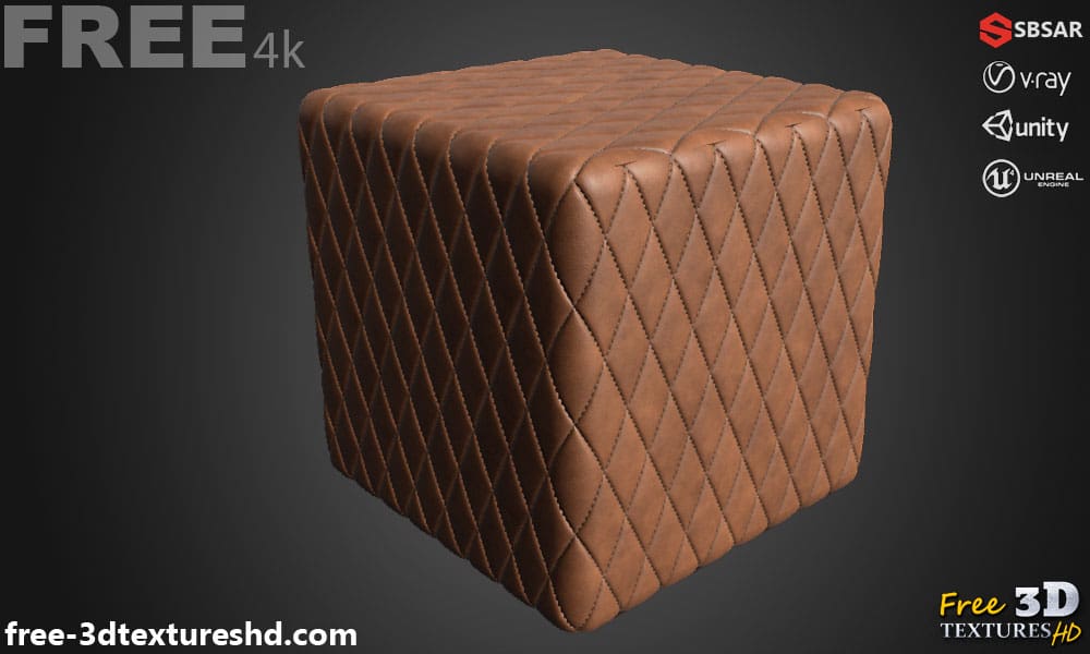 Texture 3D SBSAR de cuir naturel PBR Téléchargement gratuit 4K haute résolution pour Unity, Unreal Engine et Vray