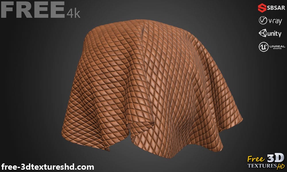 Texture 3D SBSAR de cuir naturel PBR Téléchargement gratuit 4K haute résolution pour Unity, Unreal Engine et Vray