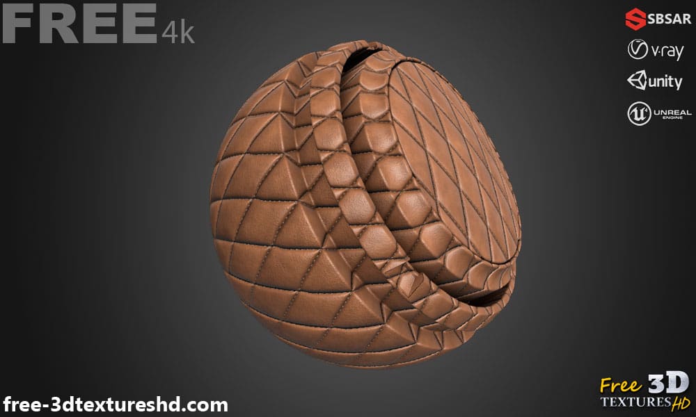 Texture 3D SBSAR de cuir naturel PBR Téléchargement gratuit 4K haute résolution pour Unity, Unreal Engine et Vray