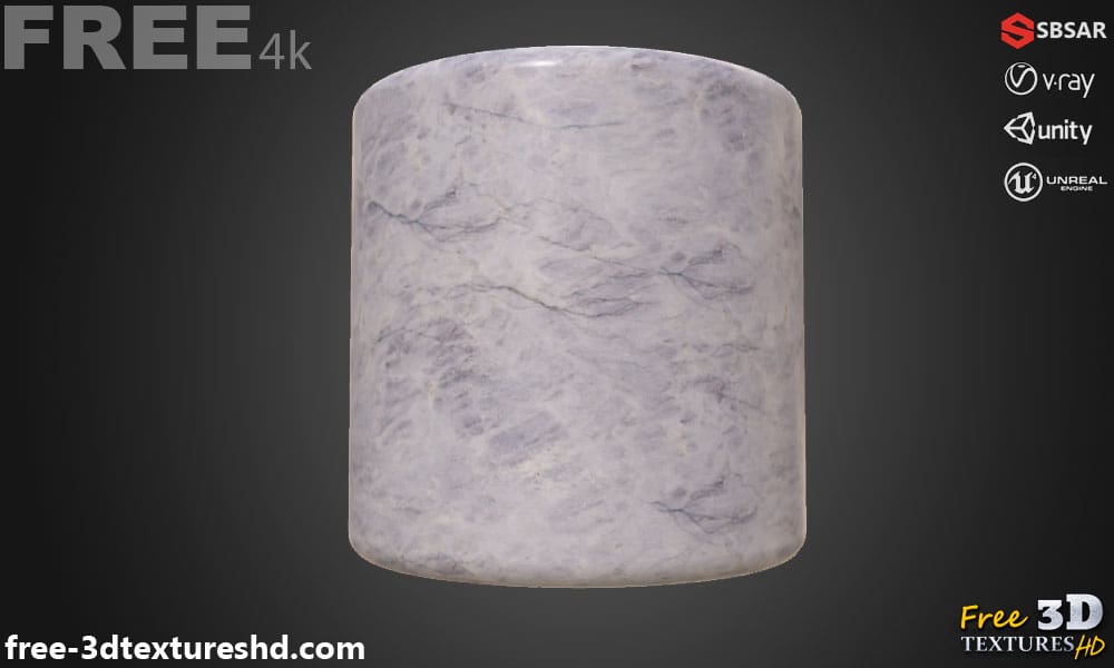 Texture PBR en marbre blanc 3D Téléchargement gratuit Substance SBSAR haute résolution pour des conceptions de surface élégantes et détaillées