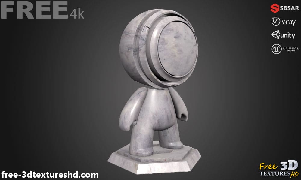 Téléchargement gratuit de la texture du carrelage de sol en marbre blanc SBSAR PBR 4K haute résolution
