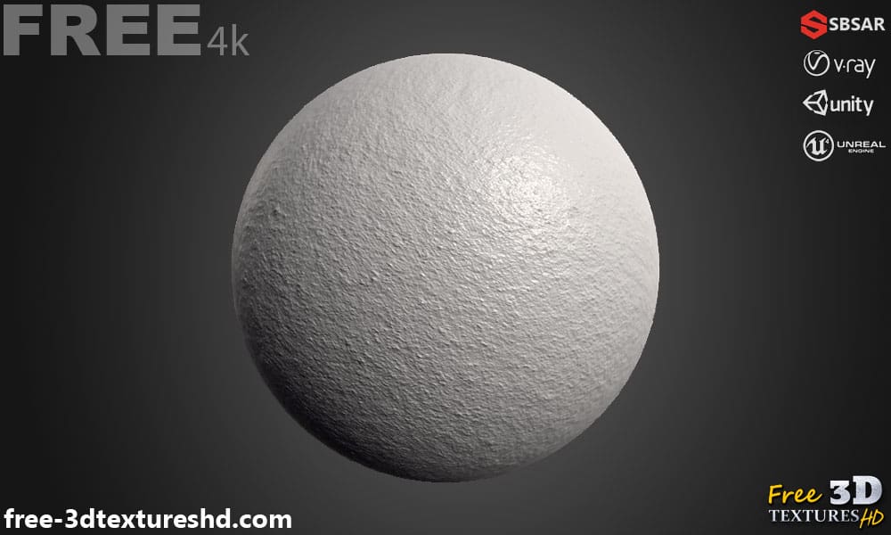 Plâtre mural sans couture Substance SBSAR Texture PBR 3D Téléchargement gratuit 4K haute résolution pour Unity, Unreal Engine et Vray