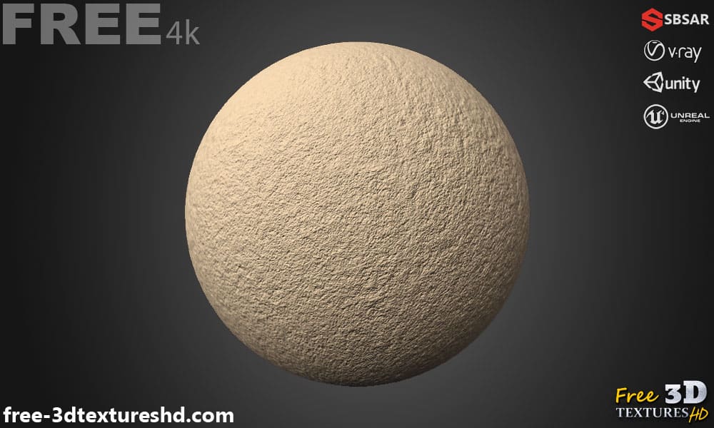 Plâtre brun clair-mur-substance-sans-couture-sbsar-texture-PBR-3D-téléchargement-gratuit-haute-résolution-Unity-Unreal-Vray