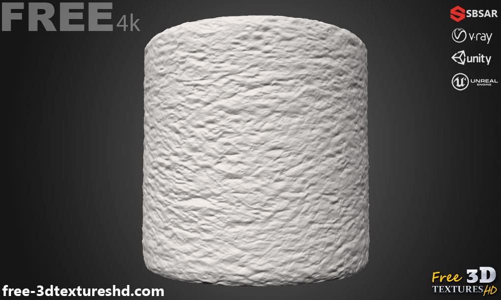 Plâtre mural sans couture Substance SBSAR Texture PBR 3D Téléchargement gratuit 4K haute résolution pour Unity, Unreal Engine et Vray
