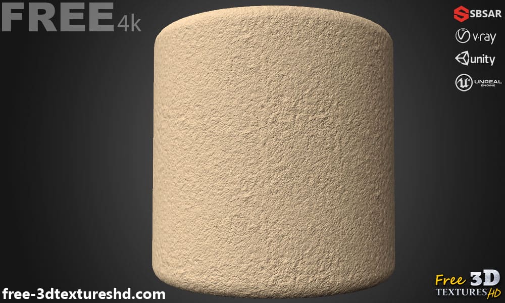 Plâtre brun clair-mur-substance-sans-couture-sbsar-texture-PBR-3D-téléchargement-gratuit-haute-résolution-Unity-Unreal-Vray