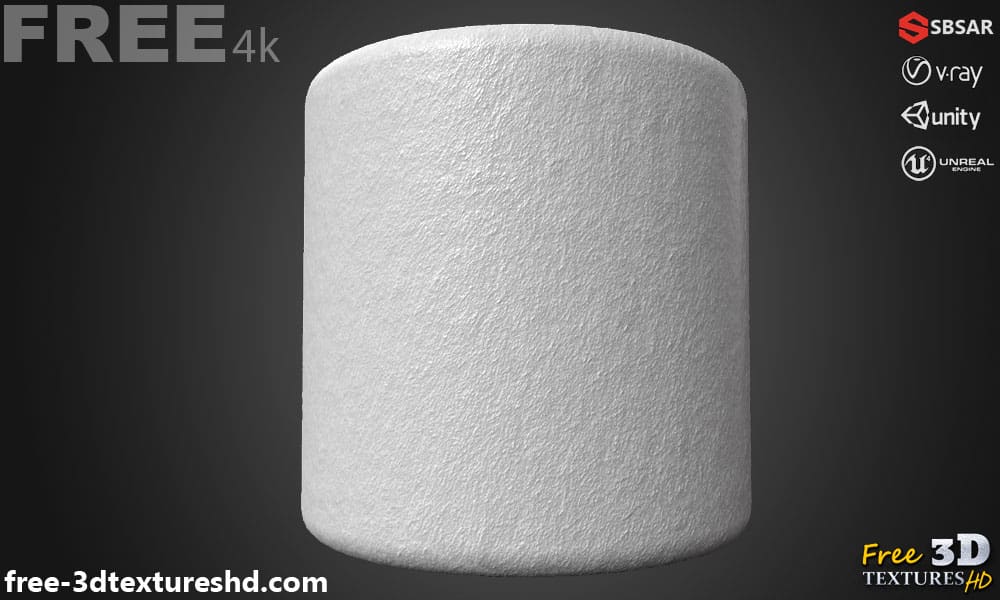Plâtre mural sans couture Substance SBSAR Texture PBR 3D Téléchargement gratuit 4K haute résolution pour les projets Unity, Unreal, Vray