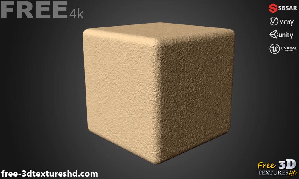 Plâtre brun clair-mur-substance-sans-couture-sbsar-texture-PBR-3D-téléchargement-gratuit-haute-résolution-Unity-Unreal-Vray