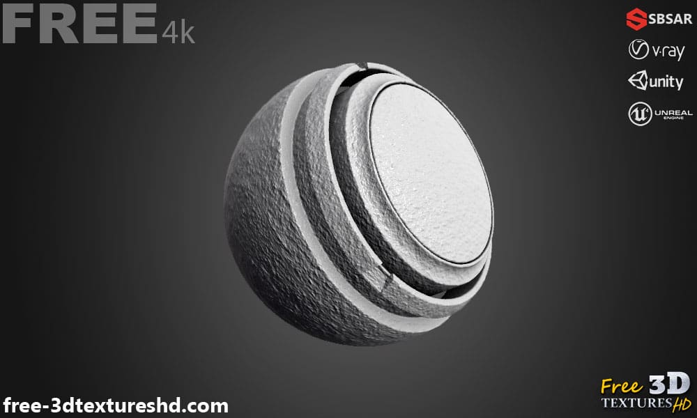 Plâtre mural sans couture Substance SBSAR Texture PBR 3D Téléchargement gratuit 4K haute résolution pour Unity, Unreal Engine et Vray