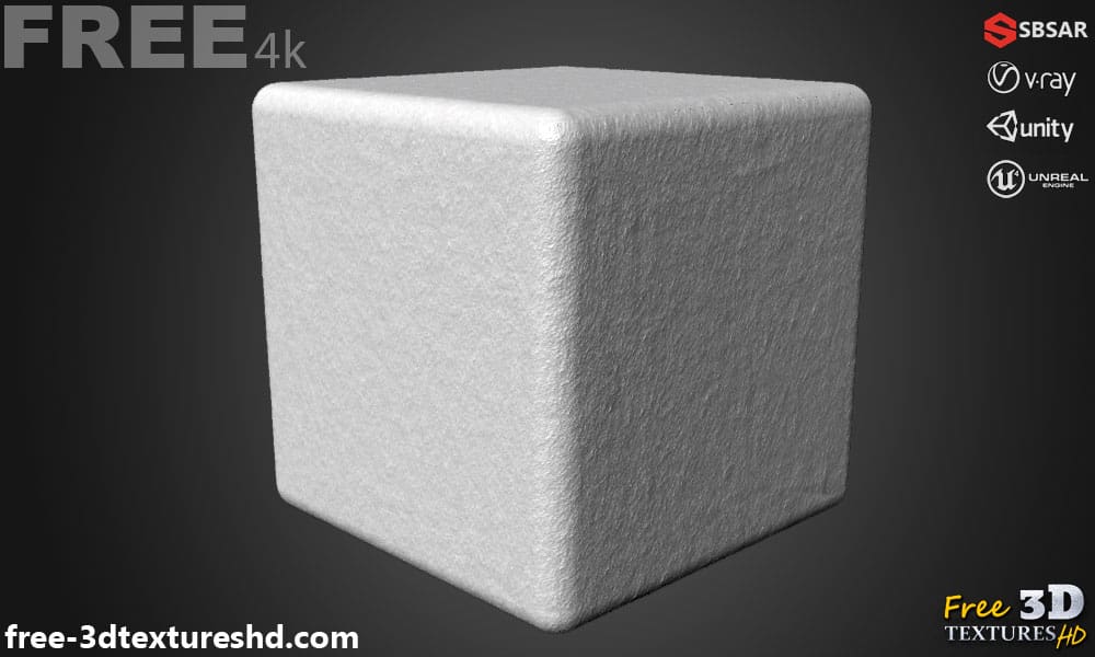 Plâtre mural sans couture Substance SBSAR Texture PBR 3D Téléchargement gratuit 4K haute résolution pour les projets Unity, Unreal, Vray