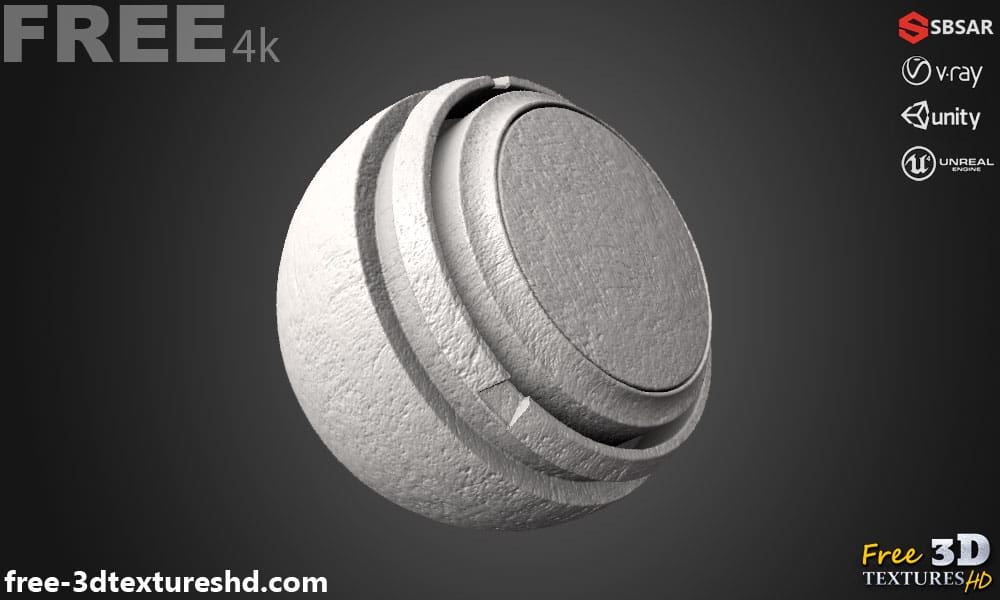 Texture SBSAR sans couture pour mur en plâtre PBR 3D Téléchargement gratuit Haute résolution pour les applications Unity, Unreal et Vray