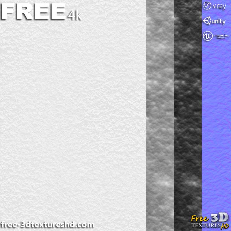 Texture SBSAR sans couture pour mur en plâtre PBR 3D Téléchargement gratuit Haute résolution pour les projets Unity, Unreal et Vray
