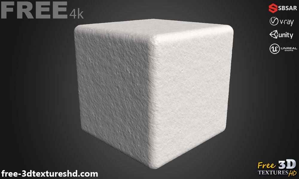 Texture de mur en plâtre SBSAR Texture PBR 3D Téléchargement gratuit 4K haute résolution pour les projets Unity, Unreal et Vray