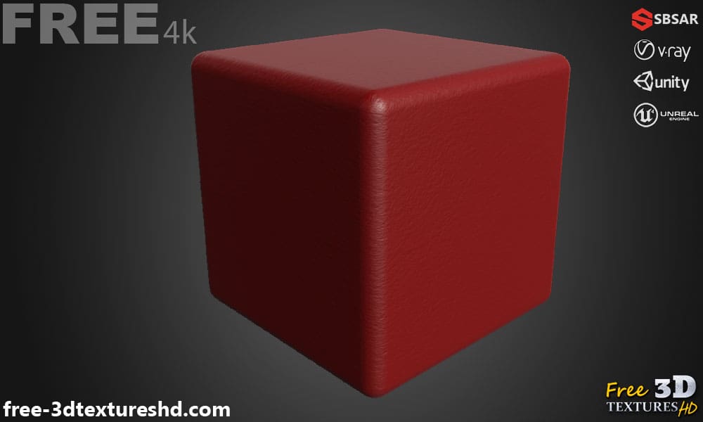 Mur en plâtre rouge sans couture, texture SBSAR PBR 3D, téléchargement gratuit 4K haute résolution pour Unity, Unreal Engine et Vray
