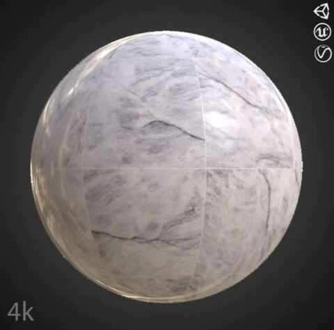 White Marble Floor Tile Substance SBSAR PBR Texture Free Download 4K High Resolution