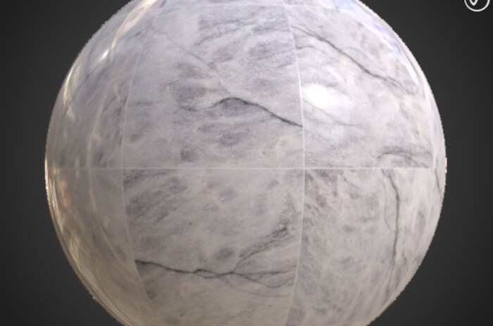 Téléchargement gratuit de la texture du carrelage de sol en marbre blanc SBSAR PBR 4K haute résolution