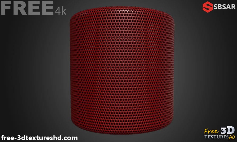 Téléchargement gratuit de la texture 3D d'un panneau perforé en plastique pour Substance Designer. Rendu cylindrique. SBSAR.