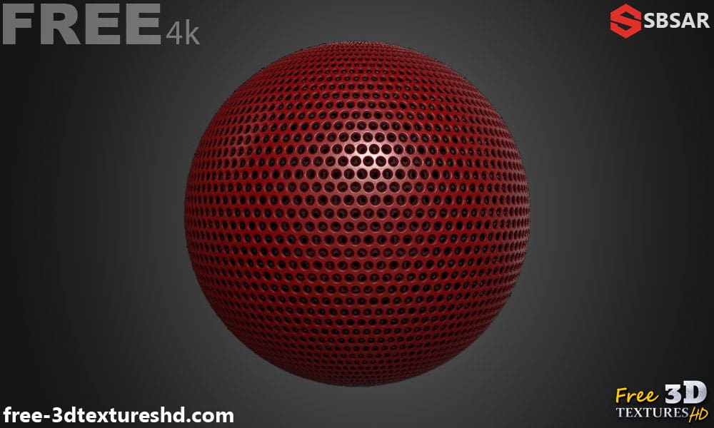 Téléchargement gratuit de la texture 3D d'un panneau perforé en plastique pour Substance Designer. Rendu cylindrique. SBSAR.