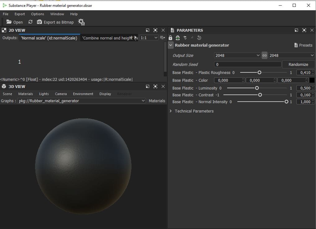 Téléchargement gratuit Générateur de texture de matériau en caoutchouc PBR Substance SBSAR. Caoutchouc hautement personnalisable pour la conception automobile, industrielle et de produits