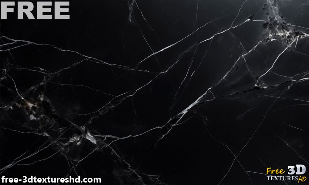 Texture de marbre noir Téléchargement gratuit Fond haute résolution 4K pour une esthétique élégante et moderne