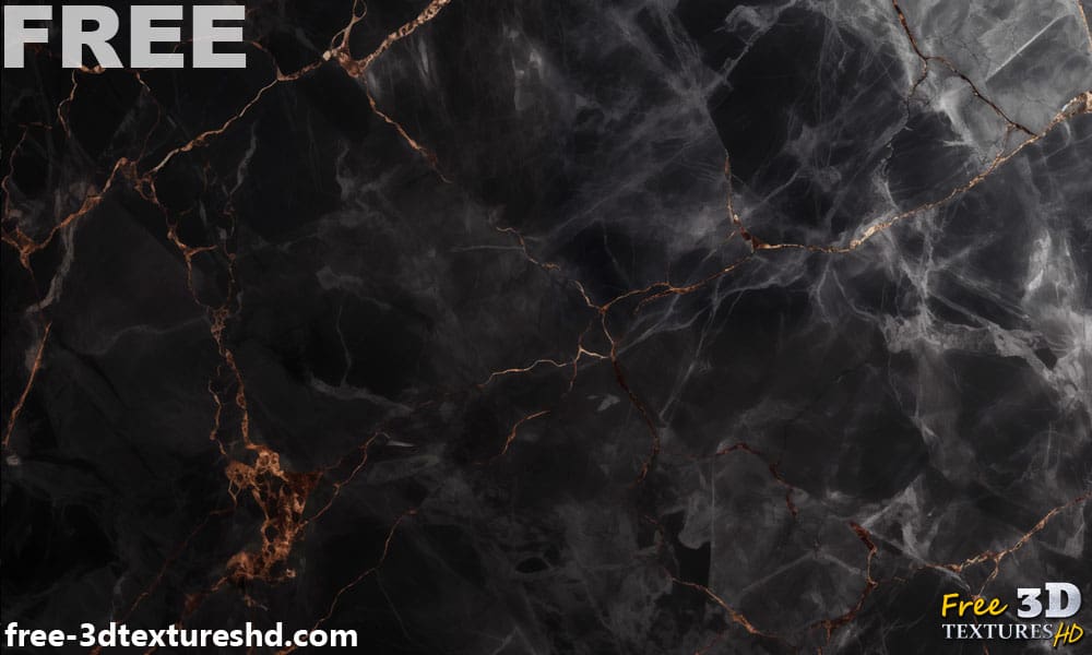 Texture de marbre noir téléchargement gratuit de fond d'écran haute résolution 4K avec veines dorées pour une décoration luxueuse et sophistiquée