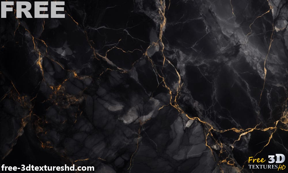Téléchargement gratuit de texture de marbre noir avec des veines dorées Fond d'écran haute résolution 4K pour des intérieurs luxueux et élégants
