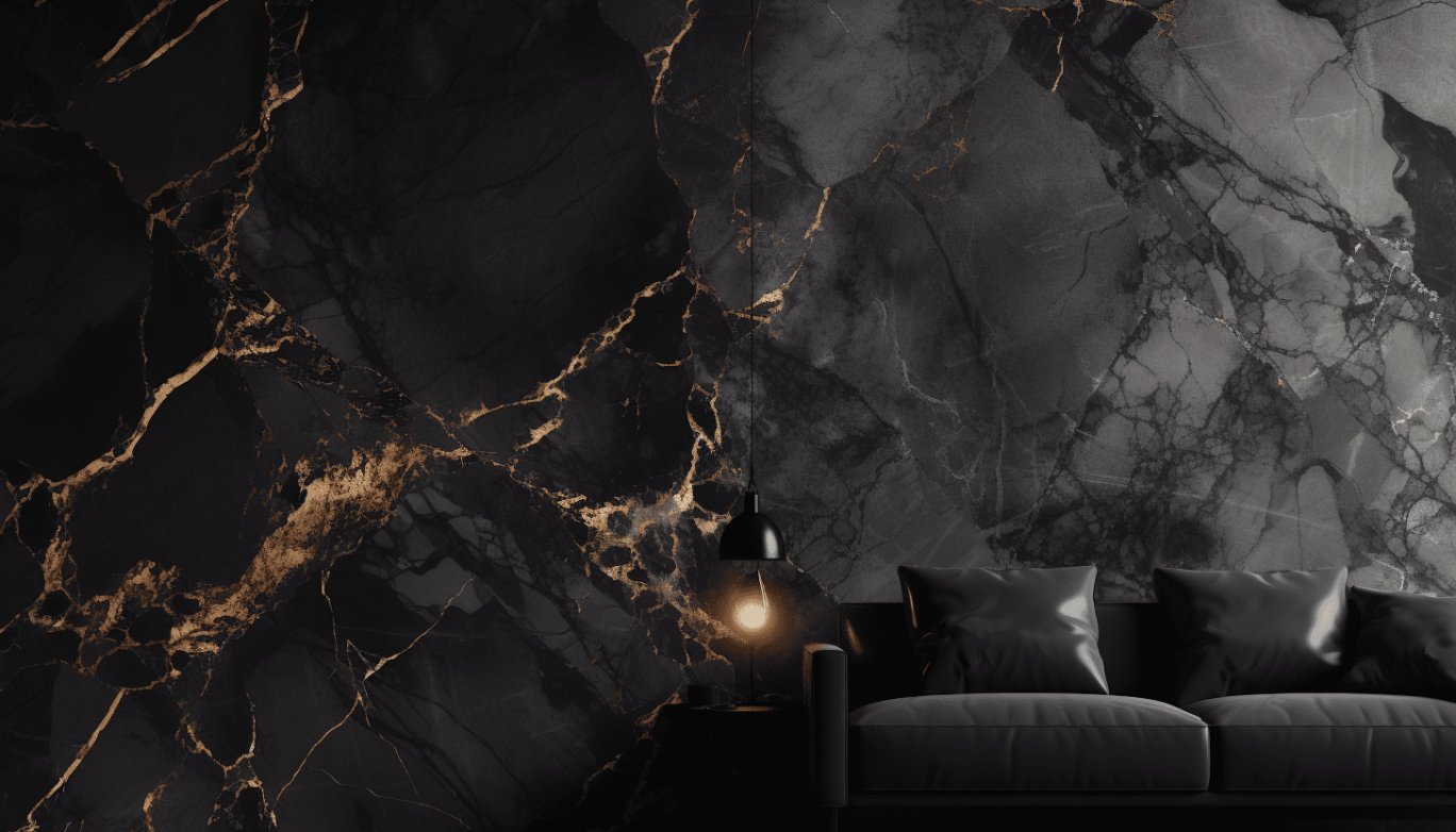 Luxueux marbre noir aux veines dorées – haute résolution. Idéal pour une décoration intérieure opulente et sophistiquée.