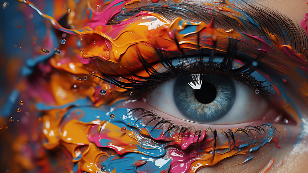 Fond d'écran abstrait magnifique œil et couleurs HD 4K pour ordinateur de bureau et téléphone téléchargement gratuit