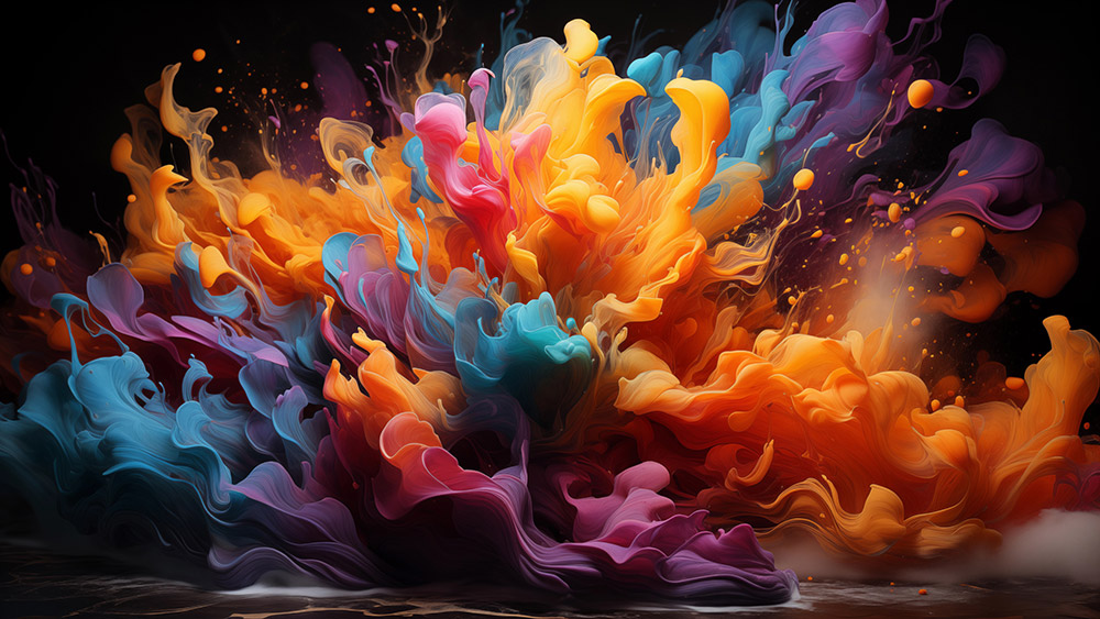 Fond d'écran abstrait explosion de couleurs HD 4K pour ordinateur de bureau et téléphone téléchargement gratuit