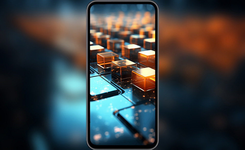 Fond d'écran abstrait de cubes illuminés dorés Fond d'écran Ultra HD 4K pour ordinateur de bureau et téléphone téléchargement gratuit