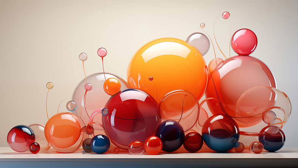 Fond d'écran abstrait de bulles colorées 3D Fond d'écran Ultra HD 4K pour ordinateur de bureau et téléphone Téléchargement gratuit