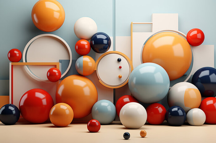 Fond d'écran abstrait de sphères colorées 3D Fond d'écran Ultra HD 4K pour ordinateur de bureau et téléphone Téléchargement gratuit