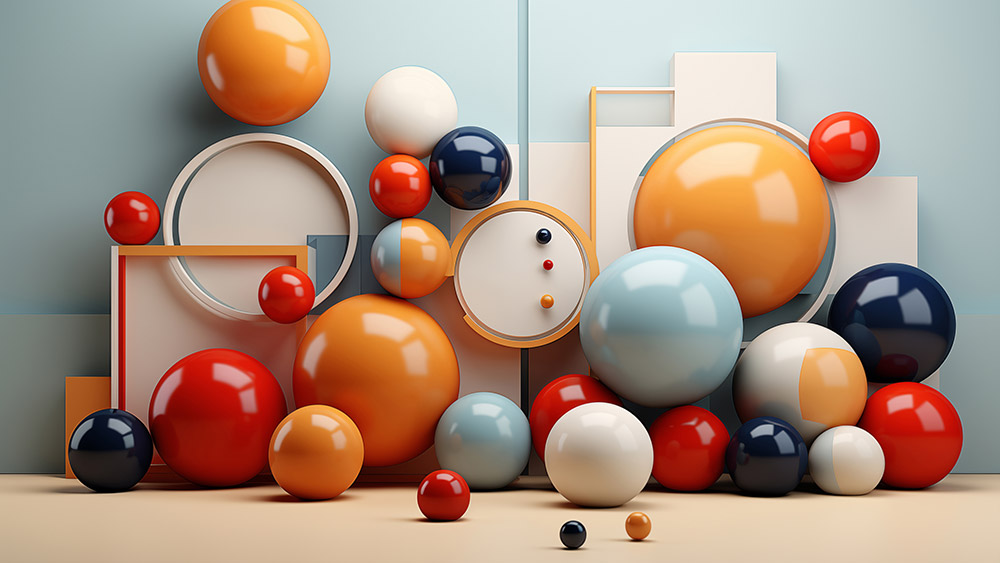 Fond d'écran abstrait de sphères colorées 3D Fond d'écran Ultra HD 4K pour ordinateur de bureau et téléphone Téléchargement gratuit