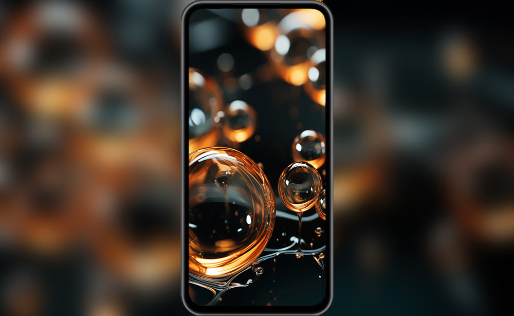 Rendu 3D de bulles dorées avec lumière et reflets, fond d'écran abstrait Ultra HD 4K pour ordinateur et téléphone, téléchargement gratuit
