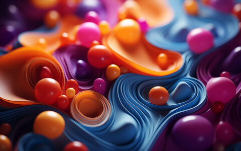 Fond d'écran de formes 3D colorées abstraites Fond d'écran Ultra HD 4K pour ordinateur de bureau et téléphone téléchargement gratuit