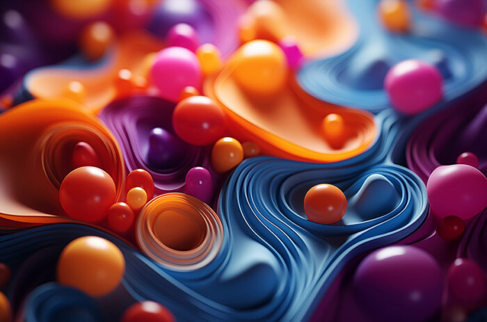 Fond d'écran de formes 3D colorées abstraites Fond d'écran Ultra HD 4K pour ordinateur de bureau et téléphone téléchargement gratuit
