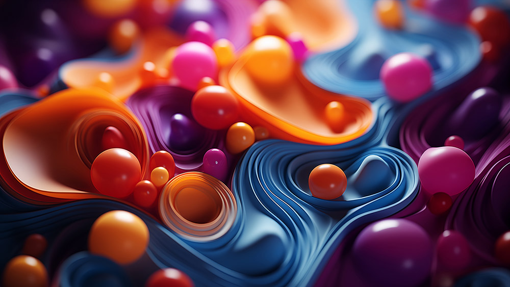 Fond d'écran de formes 3D colorées abstraites Fond d'écran Ultra HD 4K pour ordinateur de bureau et téléphone téléchargement gratuit