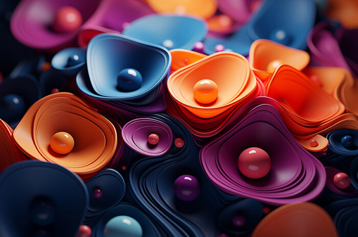 Fond d'écran abstrait de couleurs vibrantes et de formes fluides Fond d'écran Ultra HD 4K pour ordinateur de bureau et téléphone téléchargement gratuit