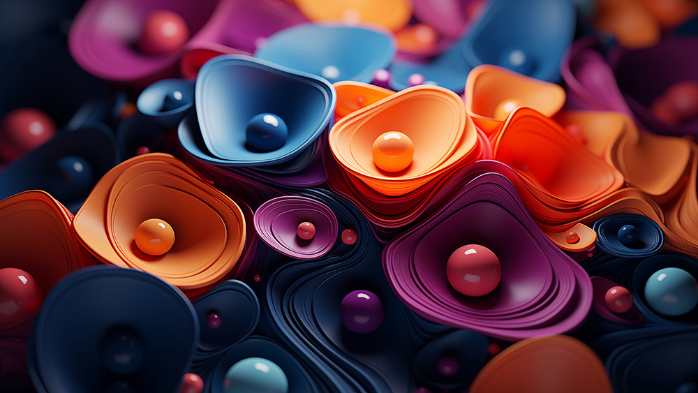 Abstract vibrant colors and fluid shapes wallpaper Ultra HD 4K background for Desktop and Phone free download