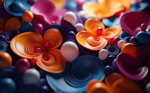 Fond d'écran abstrait en forme de fleur 3D Fond d'écran Ultra HD 4K pour ordinateur de bureau et téléphone Téléchargement gratuit