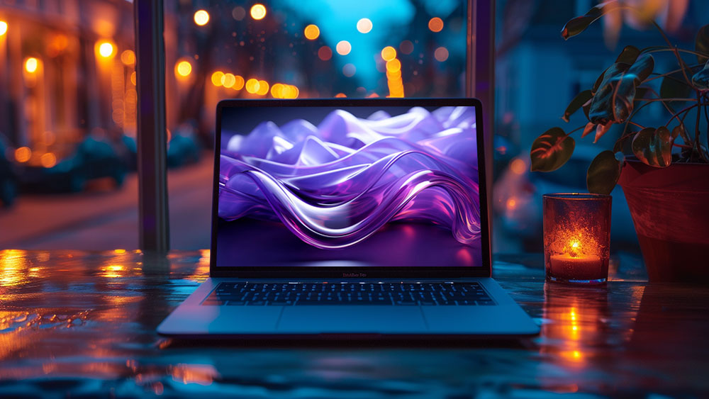 Fond d'écran abstrait de vagues violettes et de lumière HD 4K pour ordinateur de bureau et téléphone téléchargement gratuit
